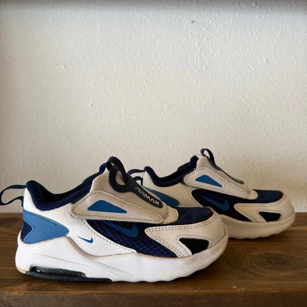Nike Air Max Bolt TD Kids Sneakers White Blue CW1629-400 Size 10C