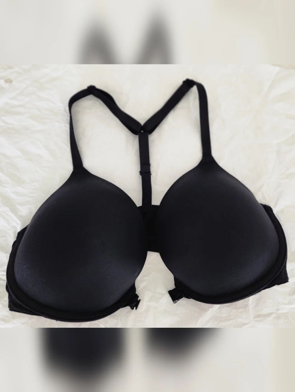 PINK by Victoria Secret Eveywhere Push-up Front Closure T-Strap Bra Black 34D
