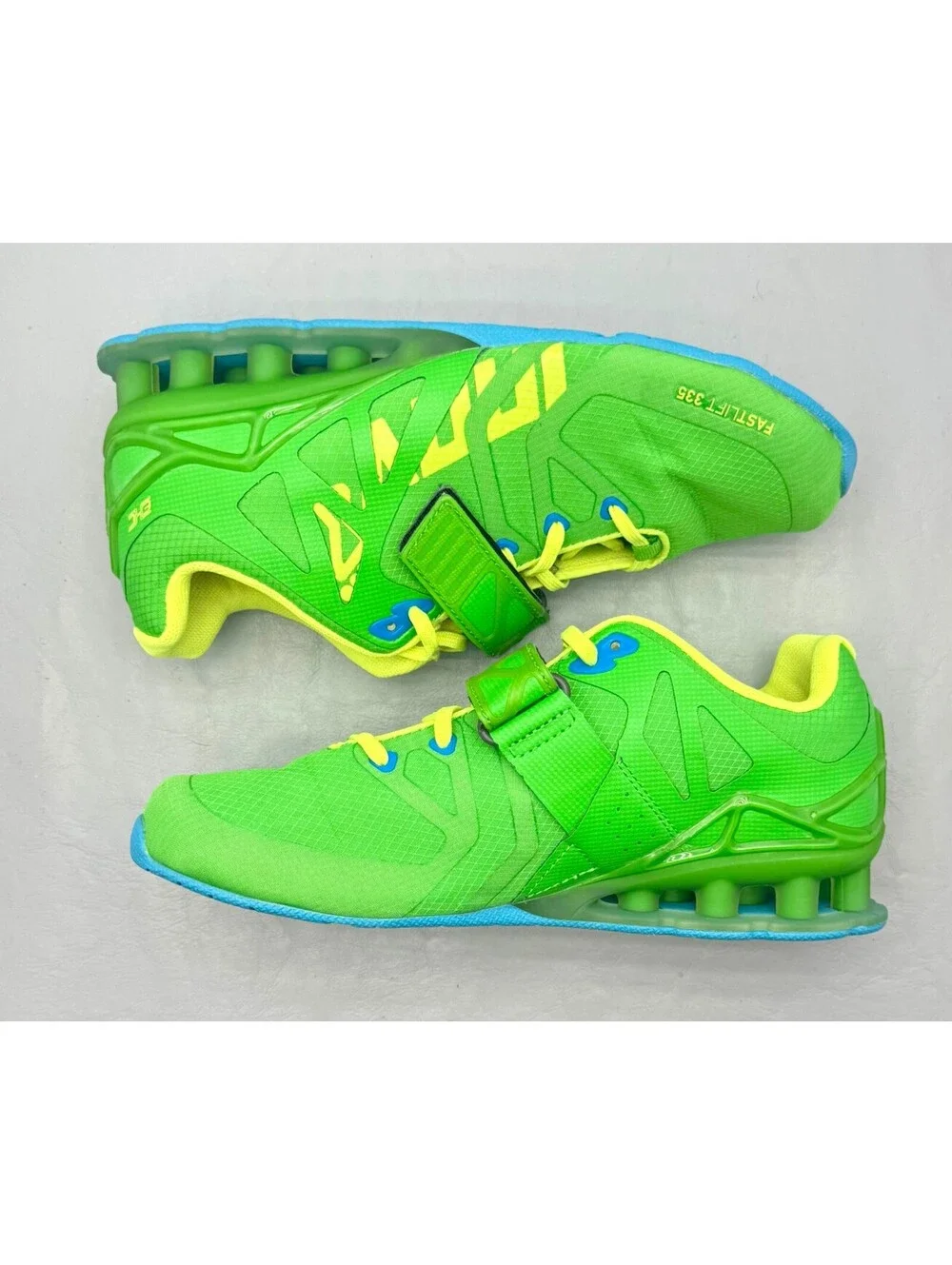 INOV-8 Fastlift 335 Green Yellow Power Weight Lifting Shoes Womens 8.5 Men 7