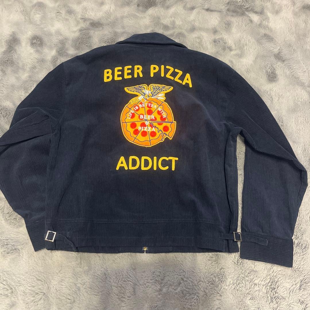 【Unused】FFA-style Jacket, Size M, Navy, BEER PIZZA